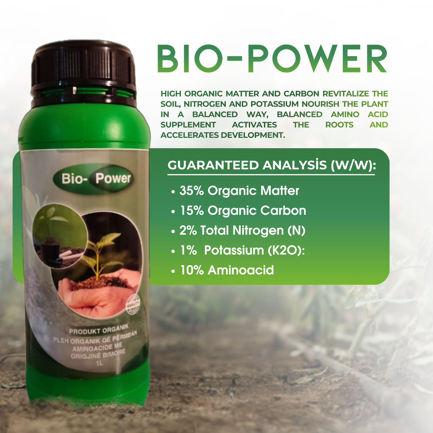 Bio-Power Liquid Organic Fertilizer with Plant Amino Acids